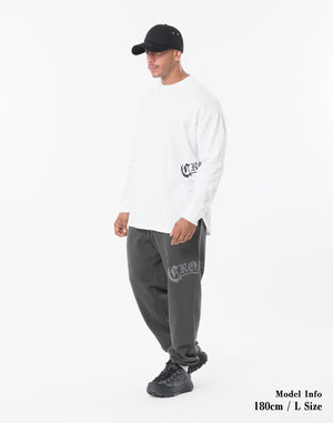 CRONOS BLACKLETTER Long Pants [V BLACK×WHITE]
