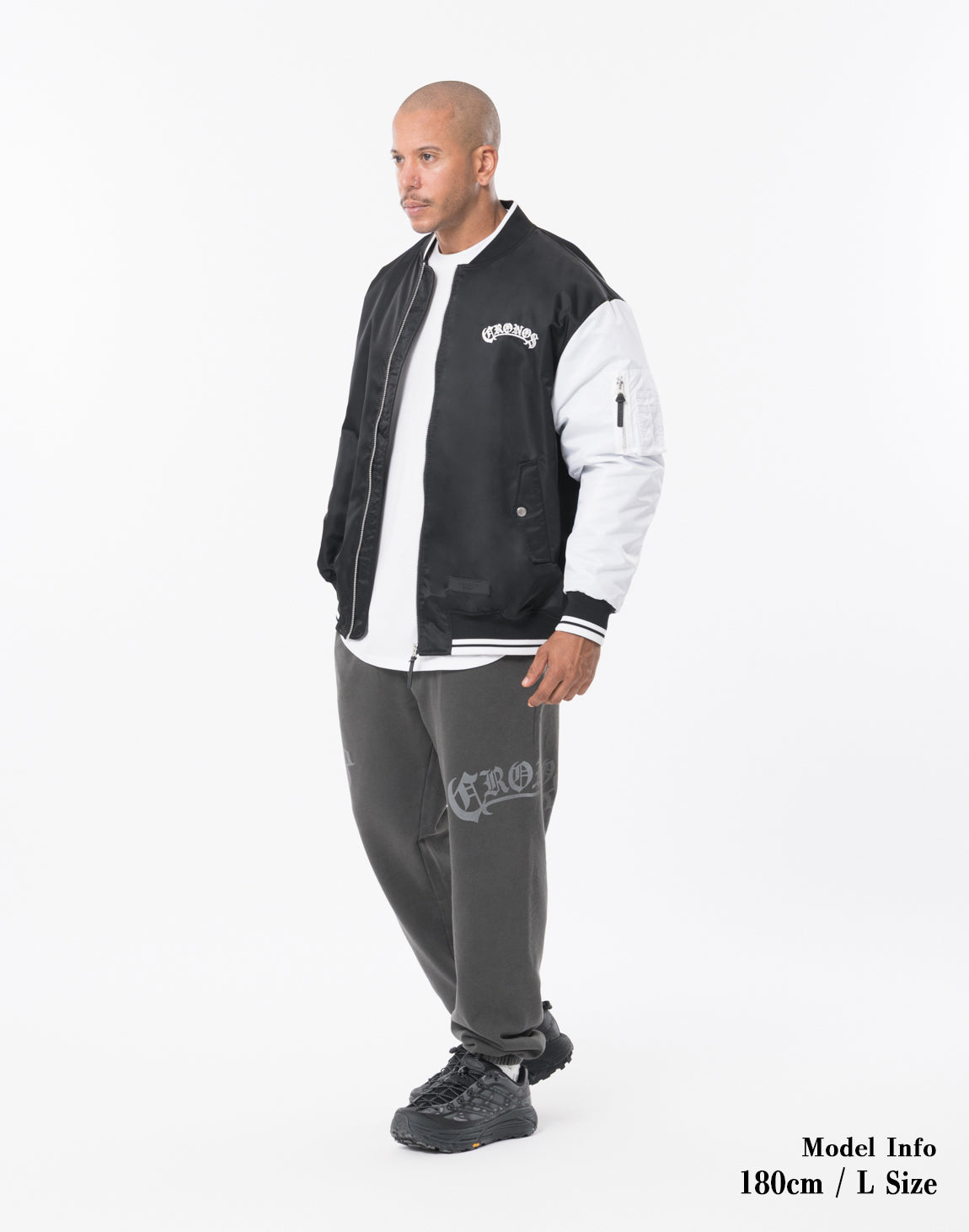 CRONOS BLACKLETTER MA-1 JACKET【BLACK×WHITE】