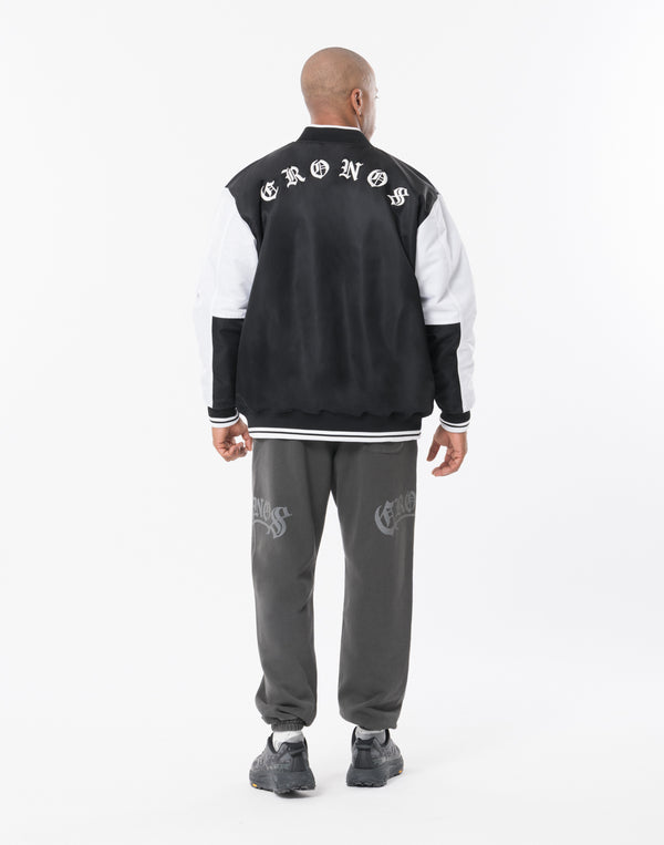 CRONOS BLACKLETTER MA-1 JACKET [BLACK×WHITE]