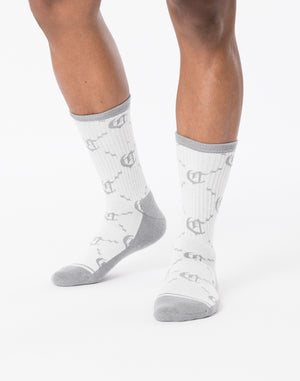 CRONOS BLACKLETTER ORIGINAL MONOGRAM SOCKS【WHITE】