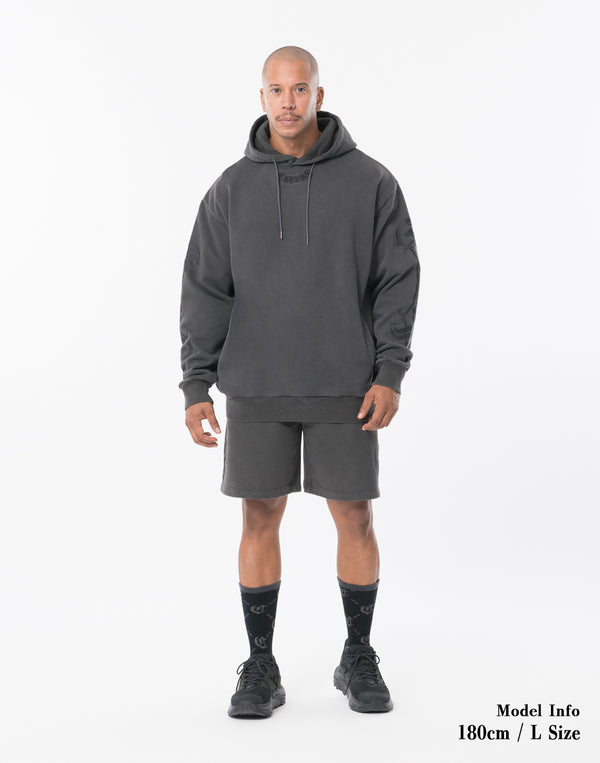 CRONOS BLACKLETTER HOODIE [V BLACK×BLACK]