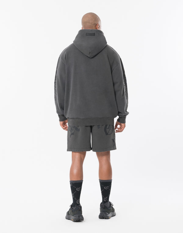 CRONOS BLACKLETTER HOODIE [V BLACK×BLACK]