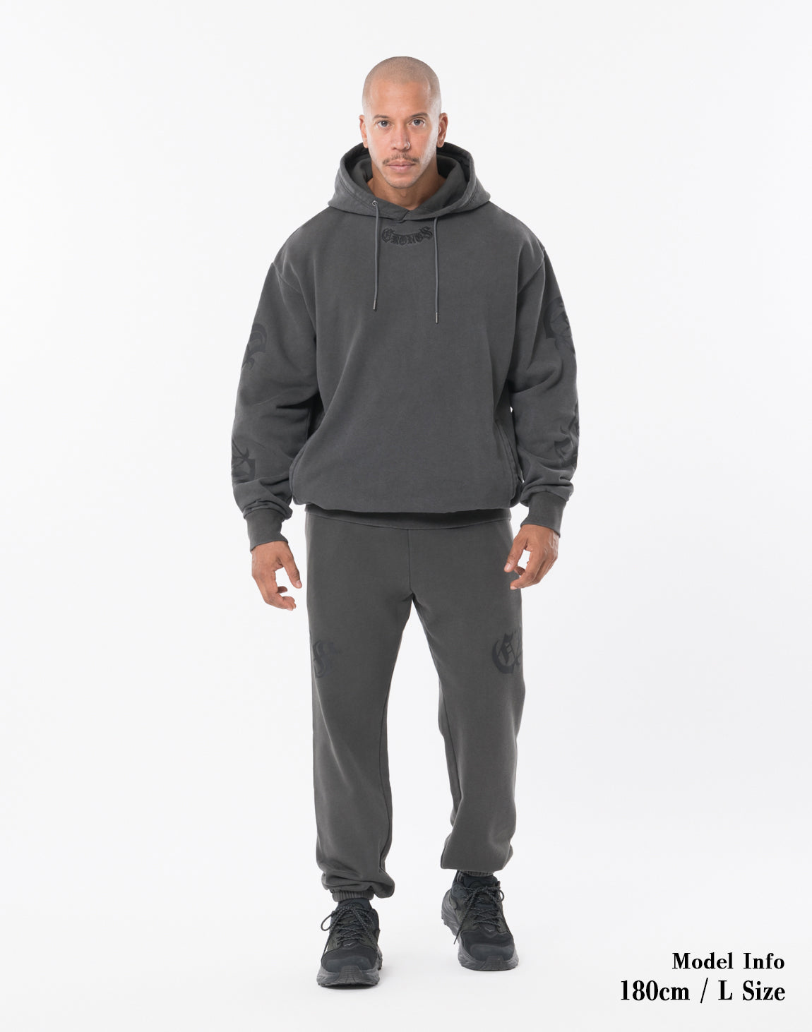 CRONOS ブラック Lサイズのスウェットパンツ【美品】 CRONOS BLACKLETTER Long Pants【V BLACK×BLACK】