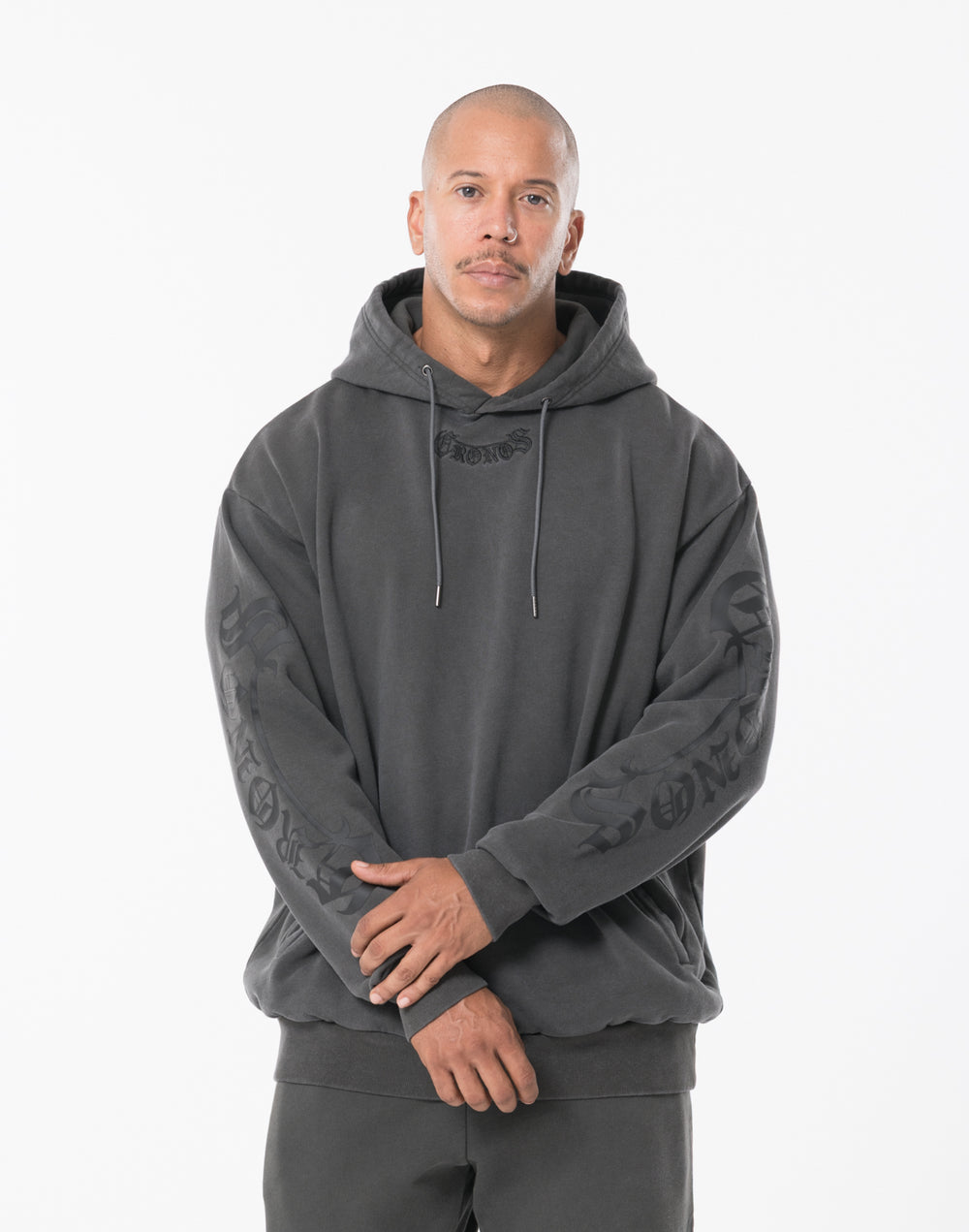 CRONOS BLACKLETTER HOODIE [V BLACK×BLACK]