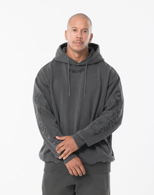 CRONOS BLACKLETTER HOODIE [V BLACK×BLACK]