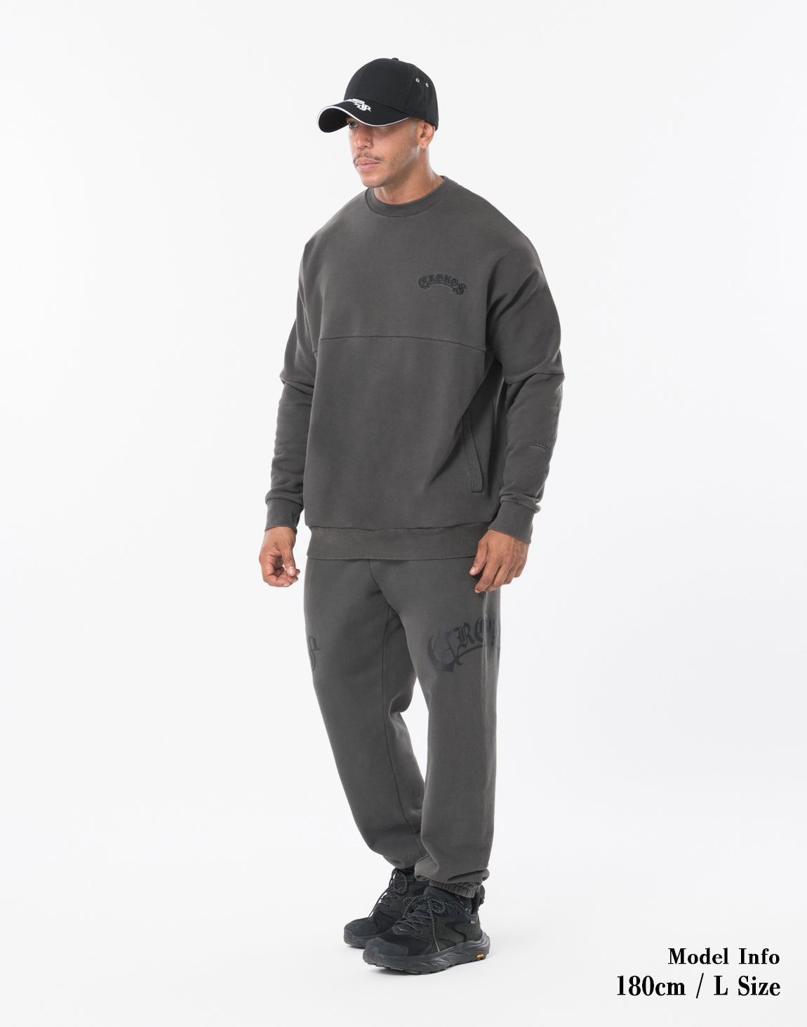 CRONOS ブラック Lサイズのスウェットパンツ【美品】 CRONOS Black Letter long pants【BLACK】