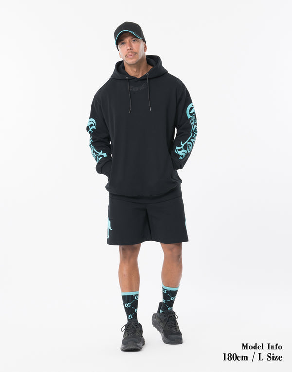 CRONOS BLACKLETTER Shorts [BLACK×BLUE]
