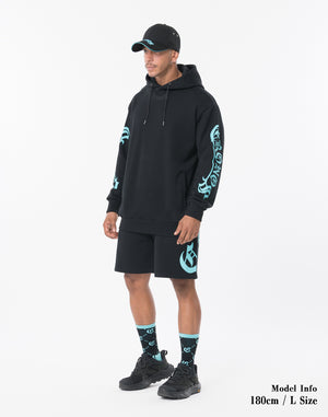 CRONOS BLACKLETTER Shorts [BLACK×BLUE]