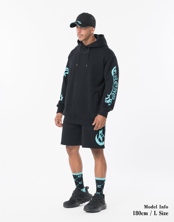 CRONOS BLACKLETTER Shorts [BLACK×BLUE]
