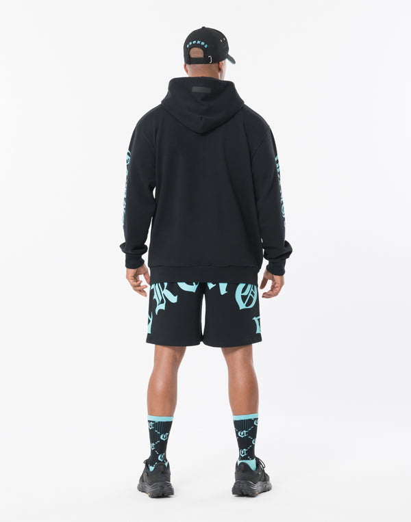 CRONOS BLACKLETTER Shorts [BLACK×BLUE]