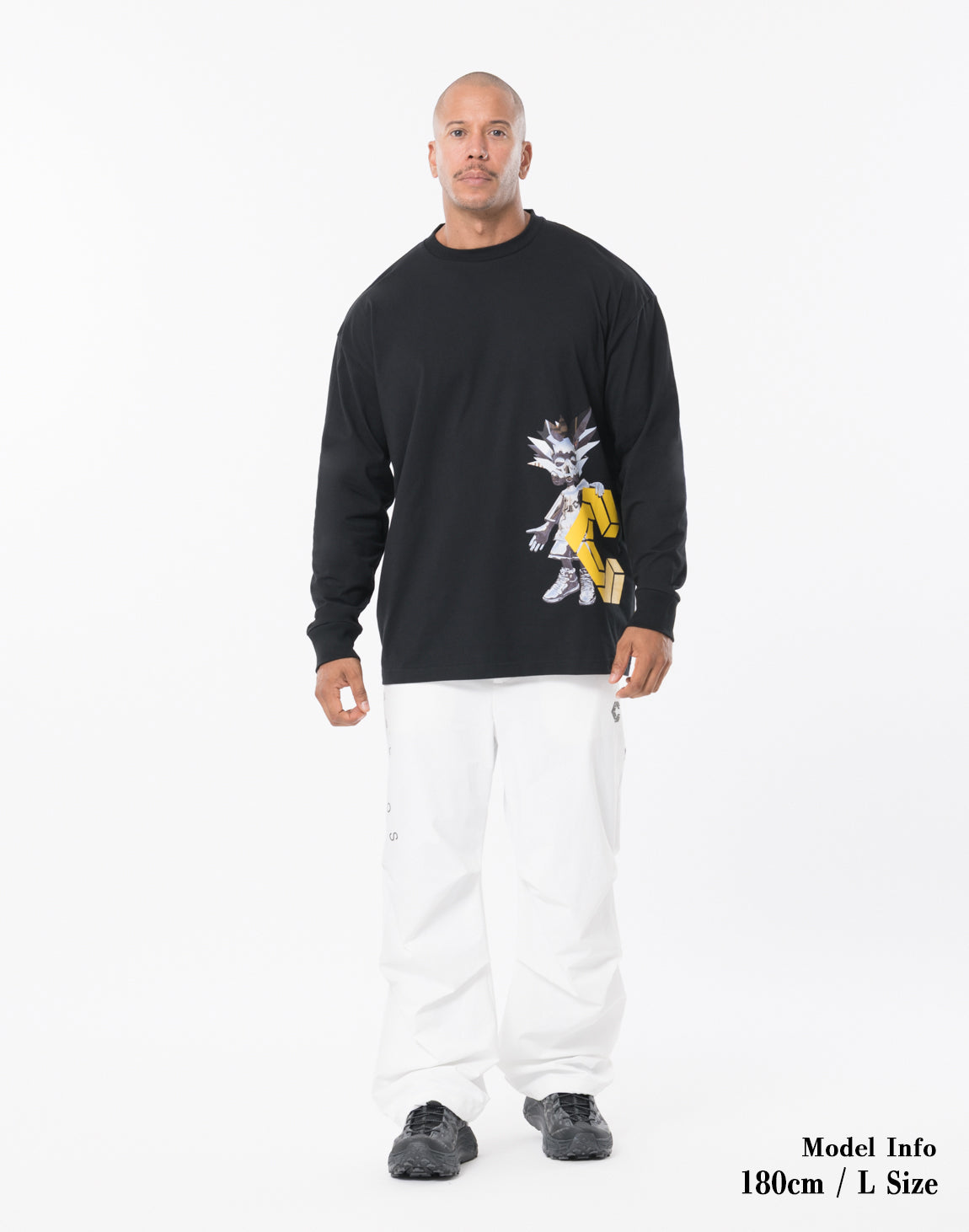 CRONOS ブラック 長袖カットソー ストライプ CRONOS × KAREZMAD ARTWORK L/S TEE【BLACK】