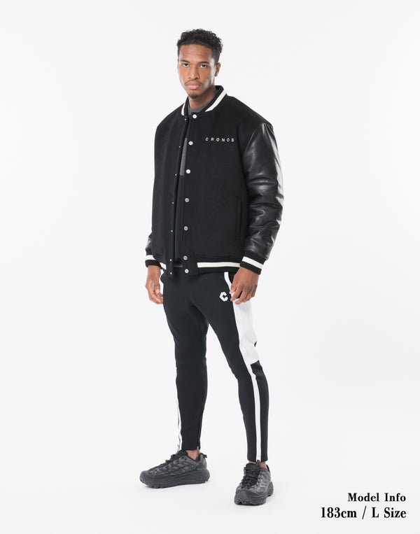 CRONOS STRETCH VARSITY JACKET [BLACK]