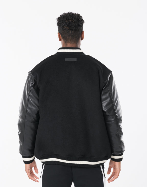 CRONOS STRETCH VARSITY JACKET [BLACK]