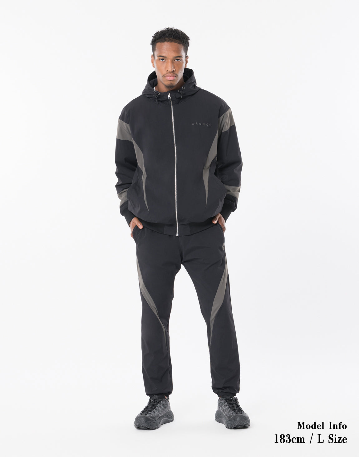 超希少【S】CRONOS STRETCH WINDBREAKERブラック 黒 CRONOS Stretch jacket【BLACK】