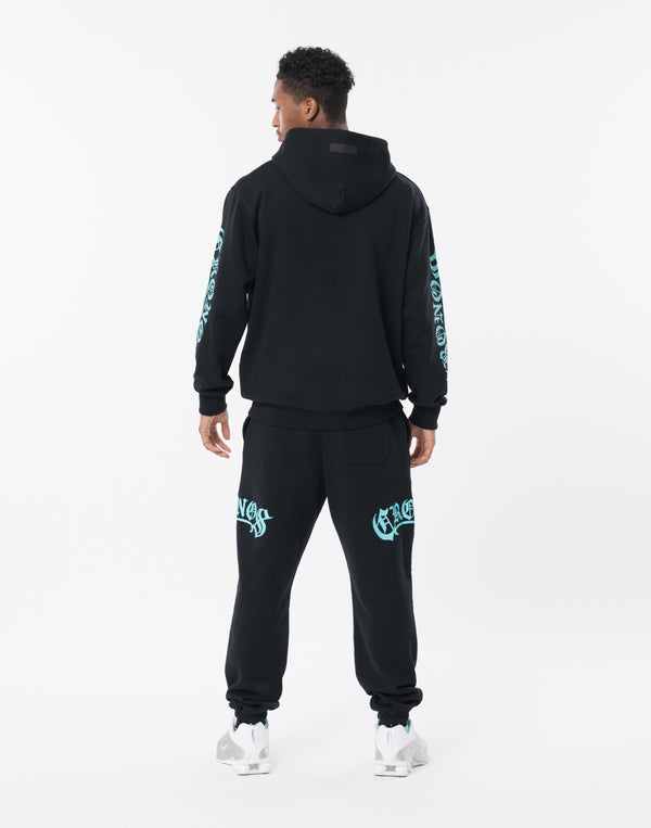 CRONOS BLACKLETTER Long Pants [BLACK×BLUE]