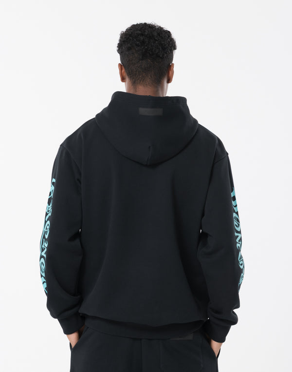 CRONOS BLACKLETTER HOODIE [BLACK×BLUE]