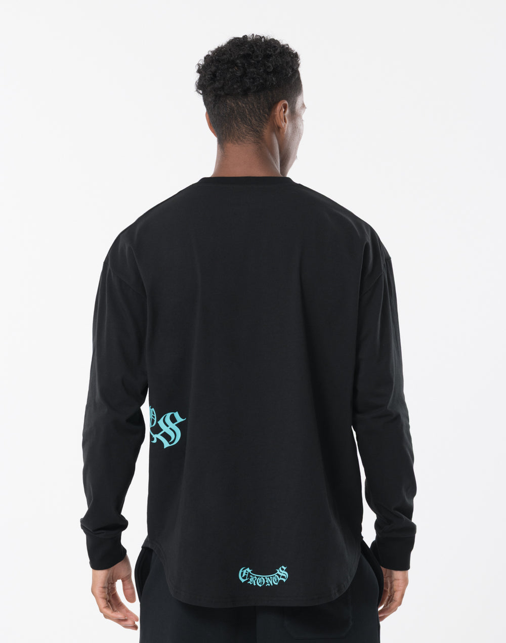 CRONOS BLACKLETTER L/S TEE【BLACK×BLUE】
