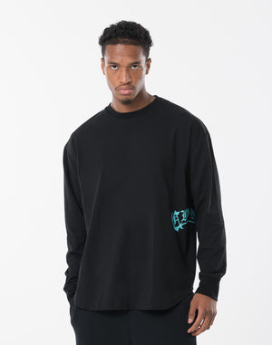 CRONOS BLACKLETTER L/S TEE【BLACK×BLUE】