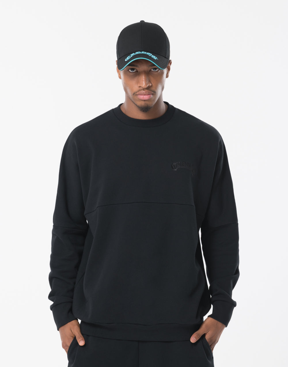 CRONOS BLACKLETTER SWEAT [BLACK×BLUE]