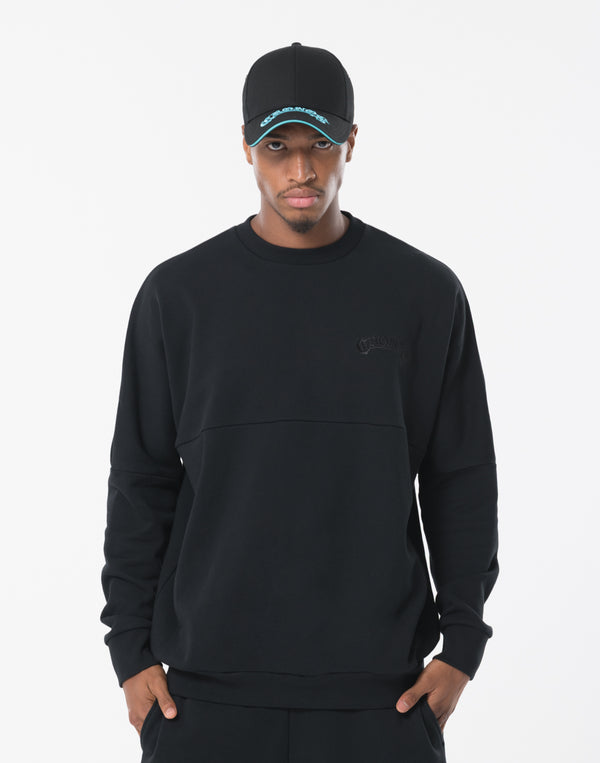 CRONOS BLACKLETTER SWEAT [BLACK×BLUE]