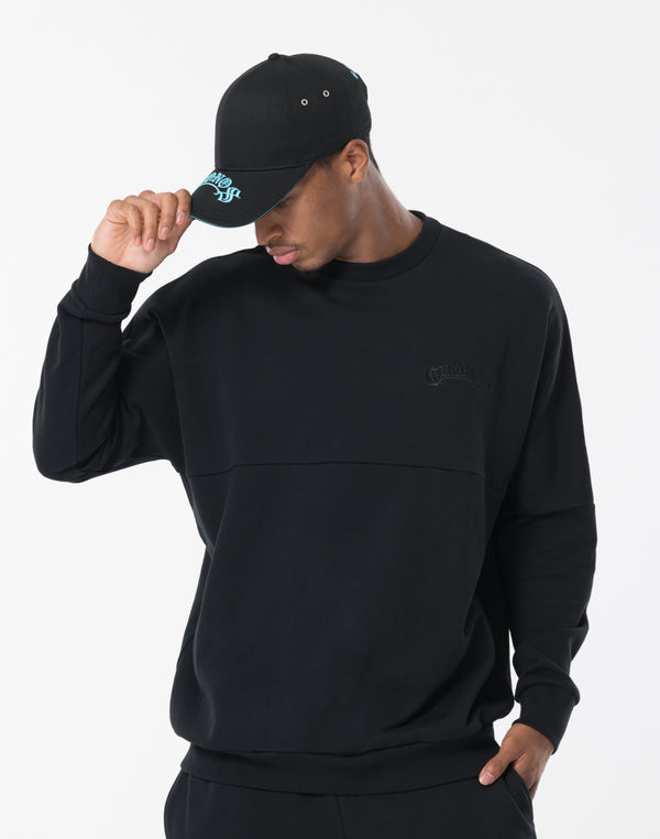 CRONOS BLACKLETTER SWEAT [BLACK×BLUE]