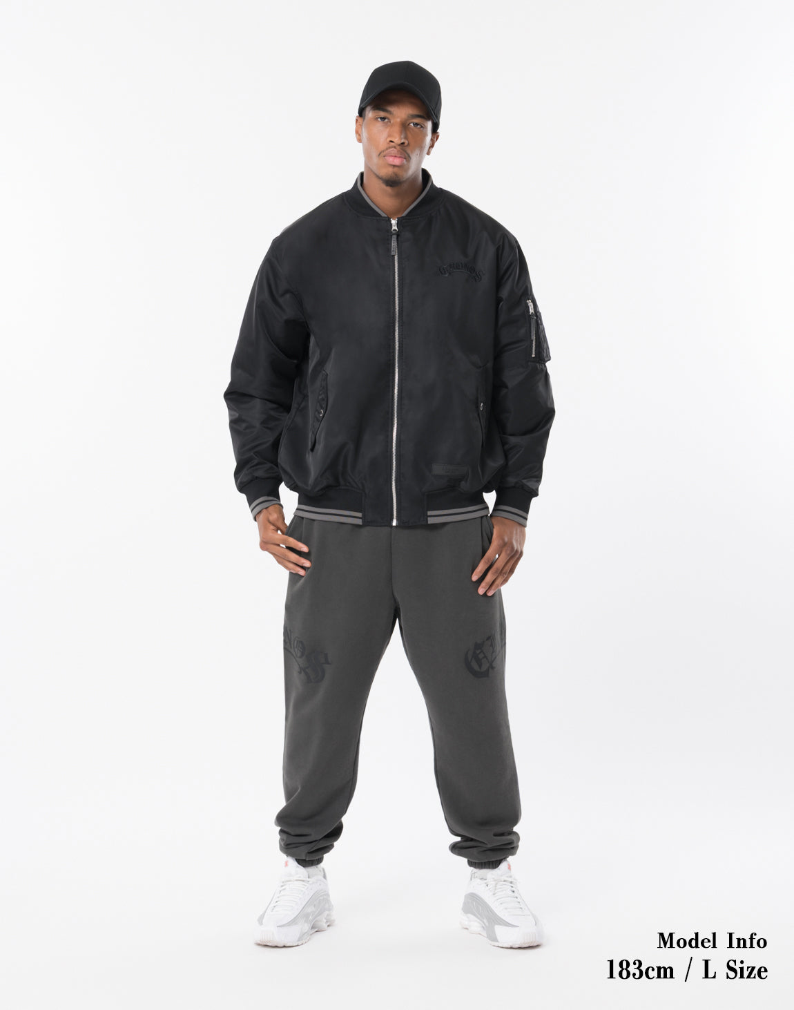 CRONOS BLACKLETTER MA-1 JACKET【BLACK】