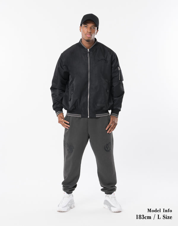 CRONOS BLACKLETTER MA-1 JACKET [BLACK]