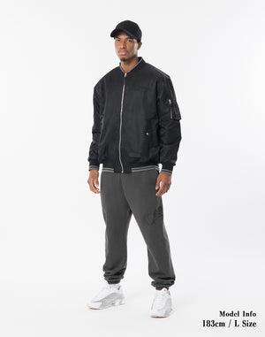 CRONOS BLACKLETTER MA-1 JACKET [BLACK]
