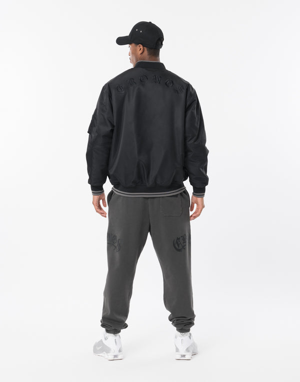 CRONOS BLACKLETTER MA-1 JACKET [BLACK]