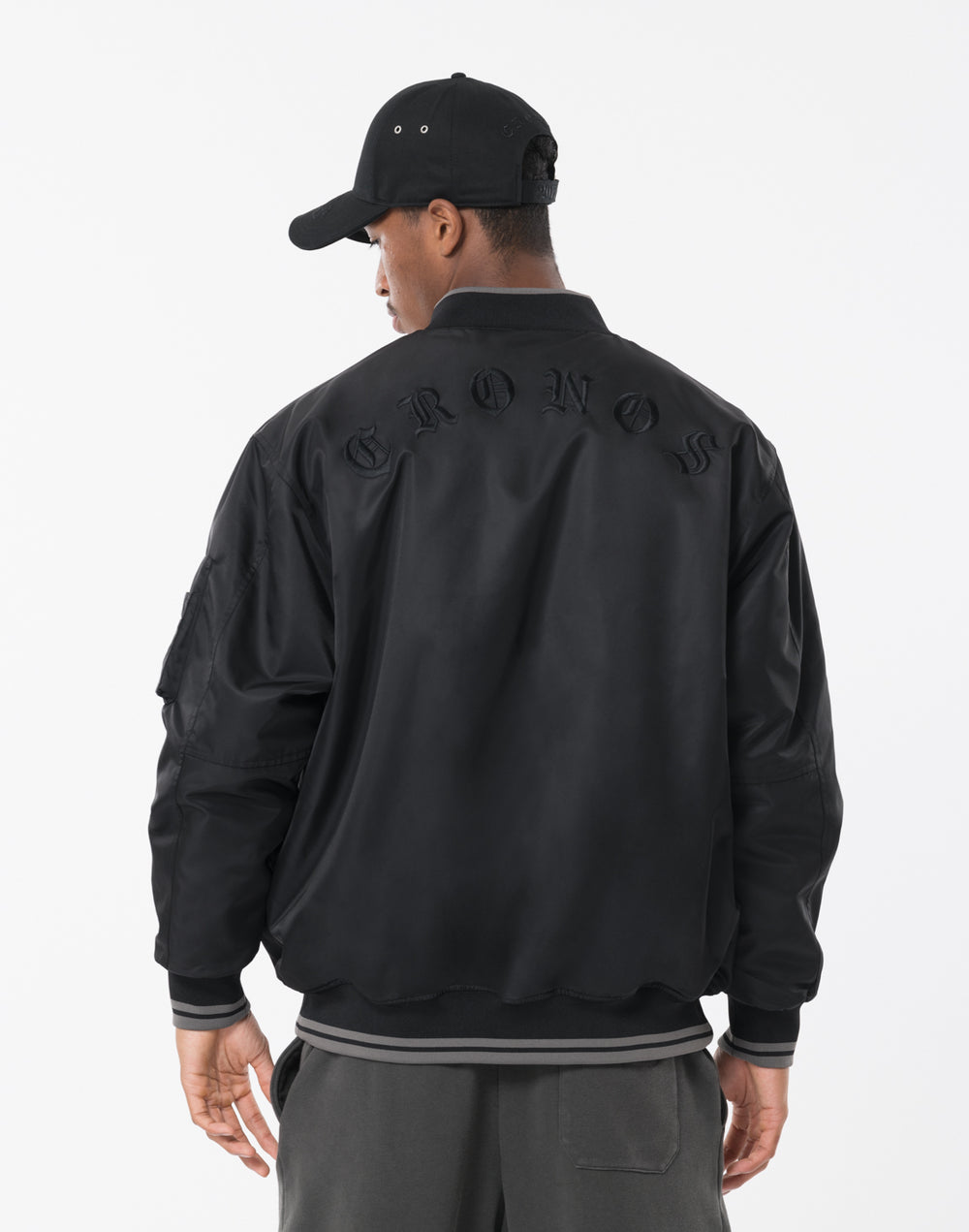 CRONOS BLACKLETTER MA-1 JACKET [BLACK]