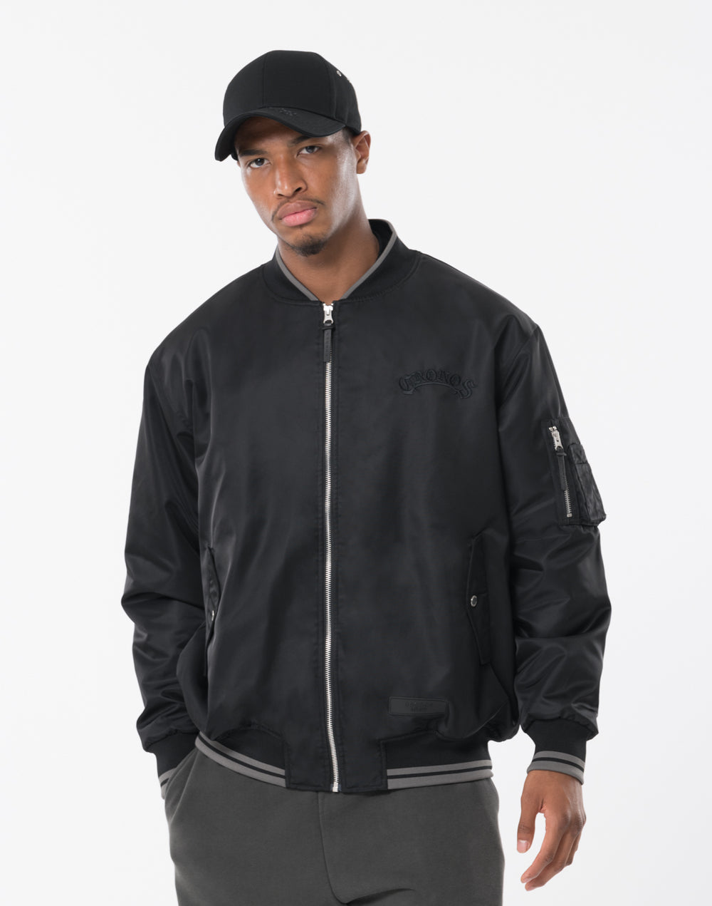 CRONOS BLACKLETTER MA-1 JACKET [BLACK]