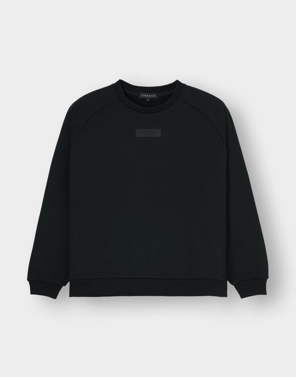 CRONOS WOMEN Neutral Tone Heavyweight Sweat【BLACK】
