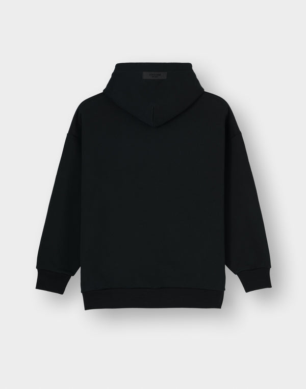 CRONOS WOMEN Neutral Tone Heavyweight Hoodie【BLACK】