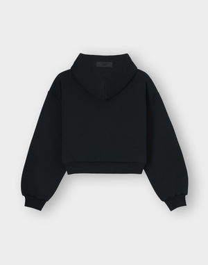 CRONOS WOMEN Neutral Tone Heavyweight Zip Hoodie【BLACK】