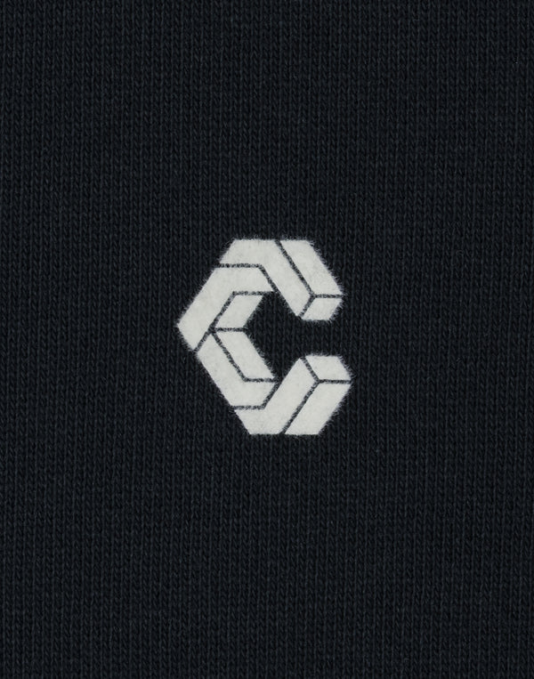 CRONOS WOMEN Neutral Tone Heavyweight Zip Hoodie【BLACK】