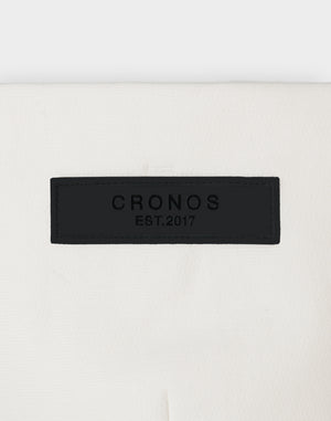 CRONOS WOMEN Neutral Tone Heavyweight Zip Hoodie【WHITE】