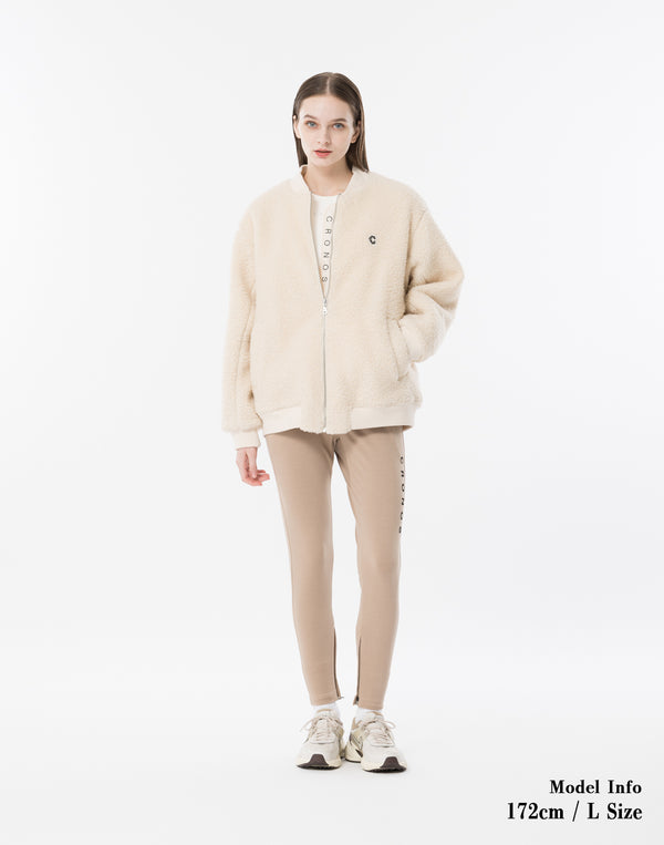 CRONOS WOMEN Oversized Boa MA-1【WHITE】