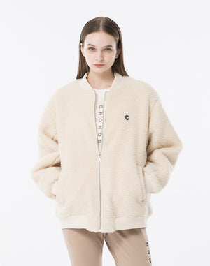 CRONOS WOMEN Oversized Boa MA-1 [WHITE]