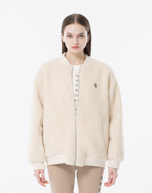 CRONOS WOMEN Oversized Boa MA-1【WHITE】