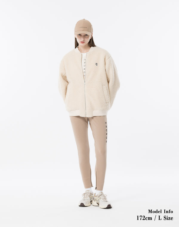 CRONOS WOMEN Oversized Boa MA-1【WHITE】
