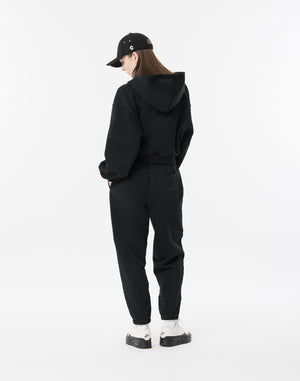 CRONOS WOMEN Neutral Tone Heavyweight Zip Hoodie【BLACK】