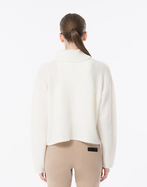 CRONOS WOMEN Soft Touch Turtleneck【WHITE】