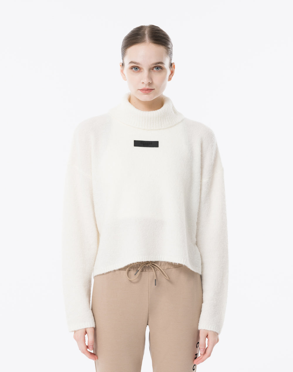 CRONOS WOMEN Soft Touch Turtleneck【WHITE】