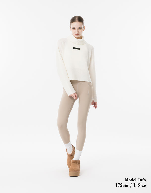 CRONOS WOMEN Soft Touch Turtleneck【WHITE】