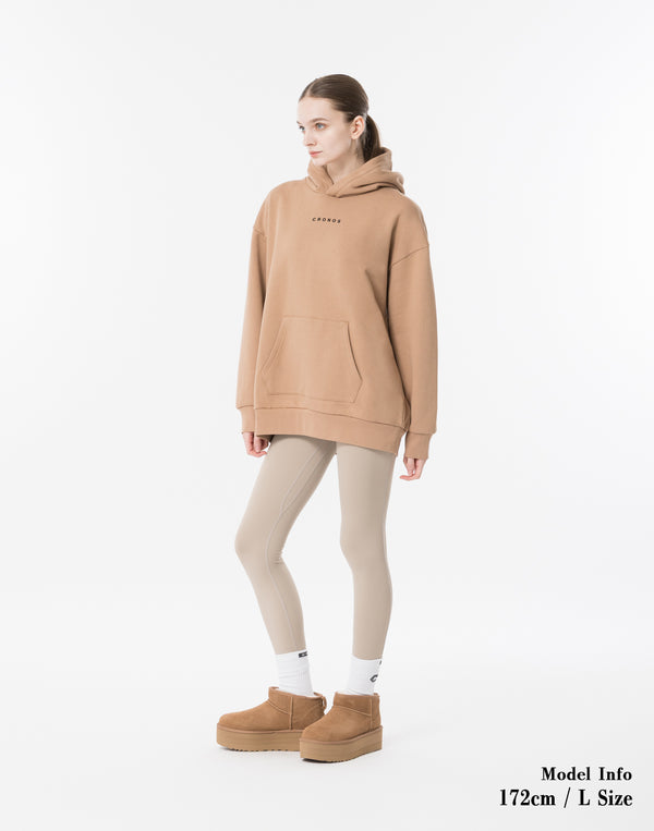 CRONOS WOMEN Neutral Tone Heavyweight Hoodie【BEIGE】