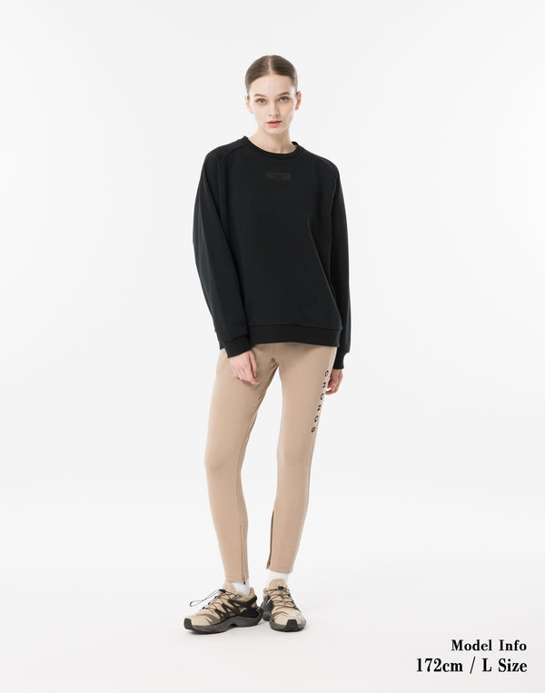 CRONOS WOMEN Neutral Tone Heavyweight Sweat【BLACK】
