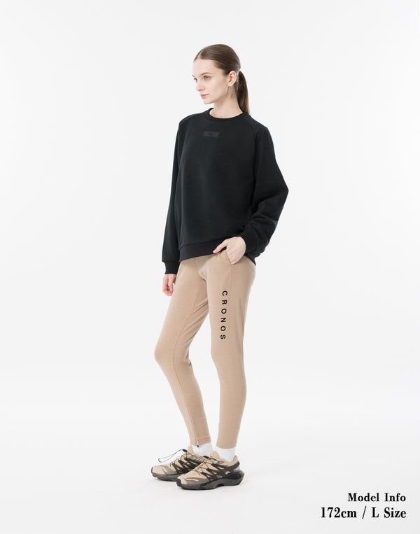 CRONOS WOMEN Neutral Tone Heavyweight Sweat【BLACK】