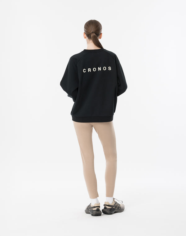 CRONOS WOMEN Neutral Tone Heavyweight Sweat【BLACK】