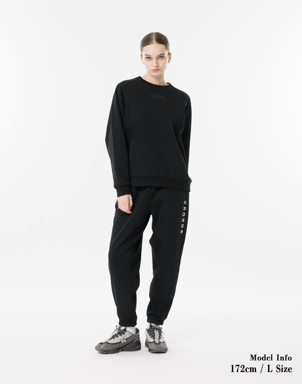 CRONOS WOMEN Neutral Tone Heavyweight Sweat【BLACK】