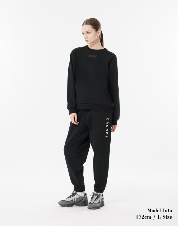 CRONOS WOMEN Neutral Tone Heavyweight Sweat【BLACK】